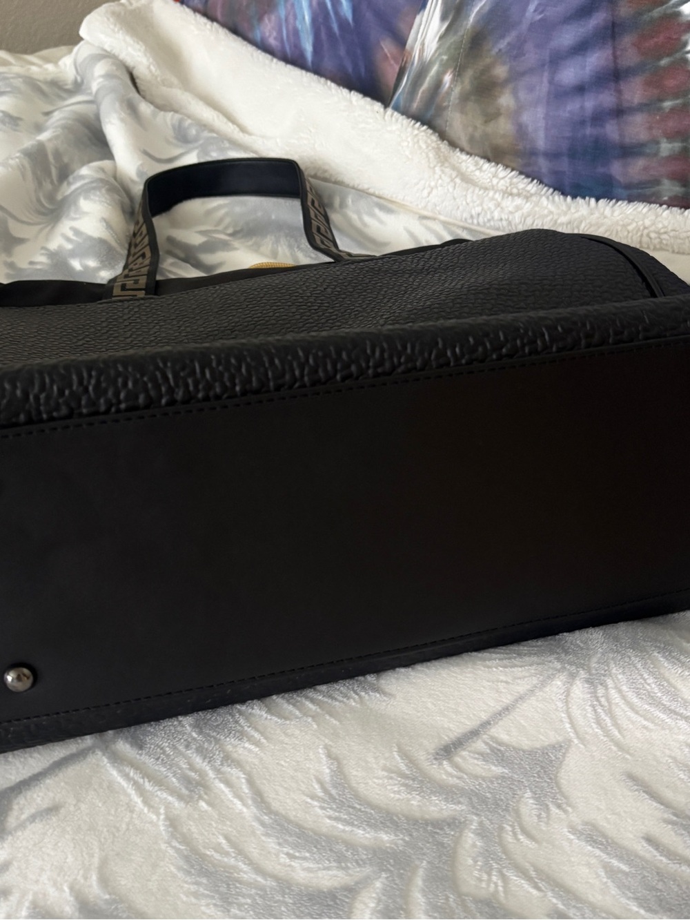 Versace Black Textured Duffel.. - Picture 8 of 8